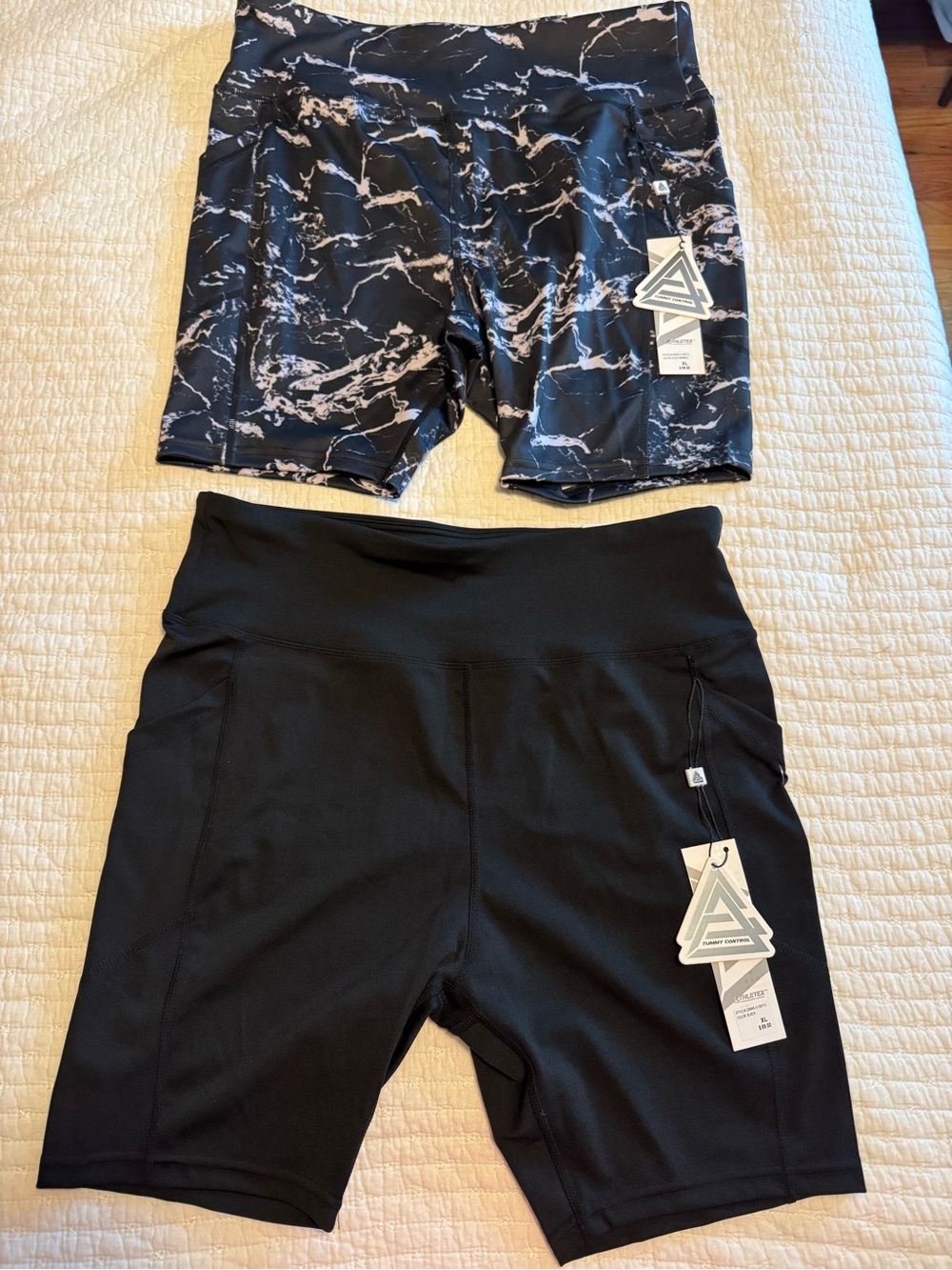 Bundle Lot of 2 NWT Athletic Bike Shorts with Pockets Size XL